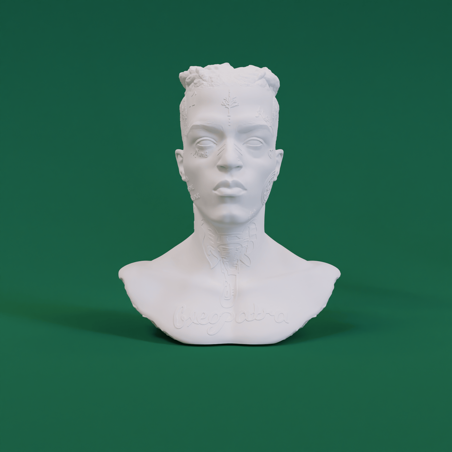 Raw Emotion Textured Hair Sculpture - Abstract SoundCloud Rap Art Bust for Moody Aesthetic Spaces