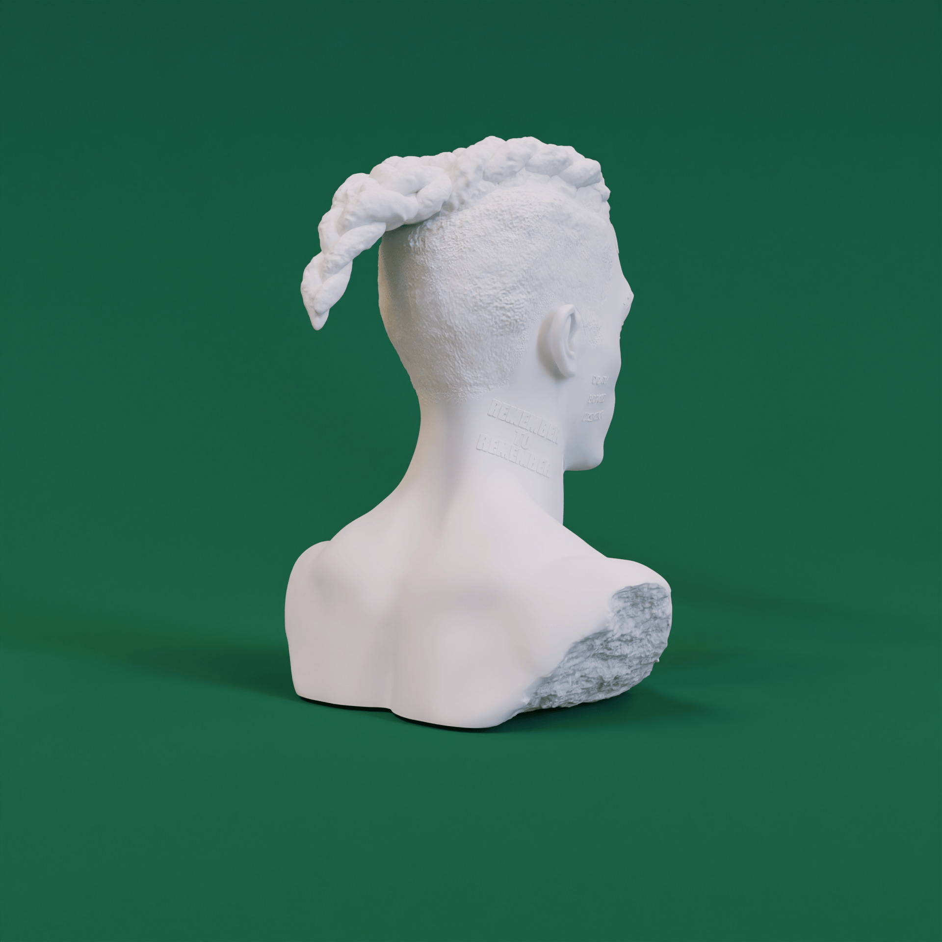 Raw Emotion Textured Hair Sculpture - Abstract SoundCloud Rap Art Bust for Moody Aesthetic Spaces