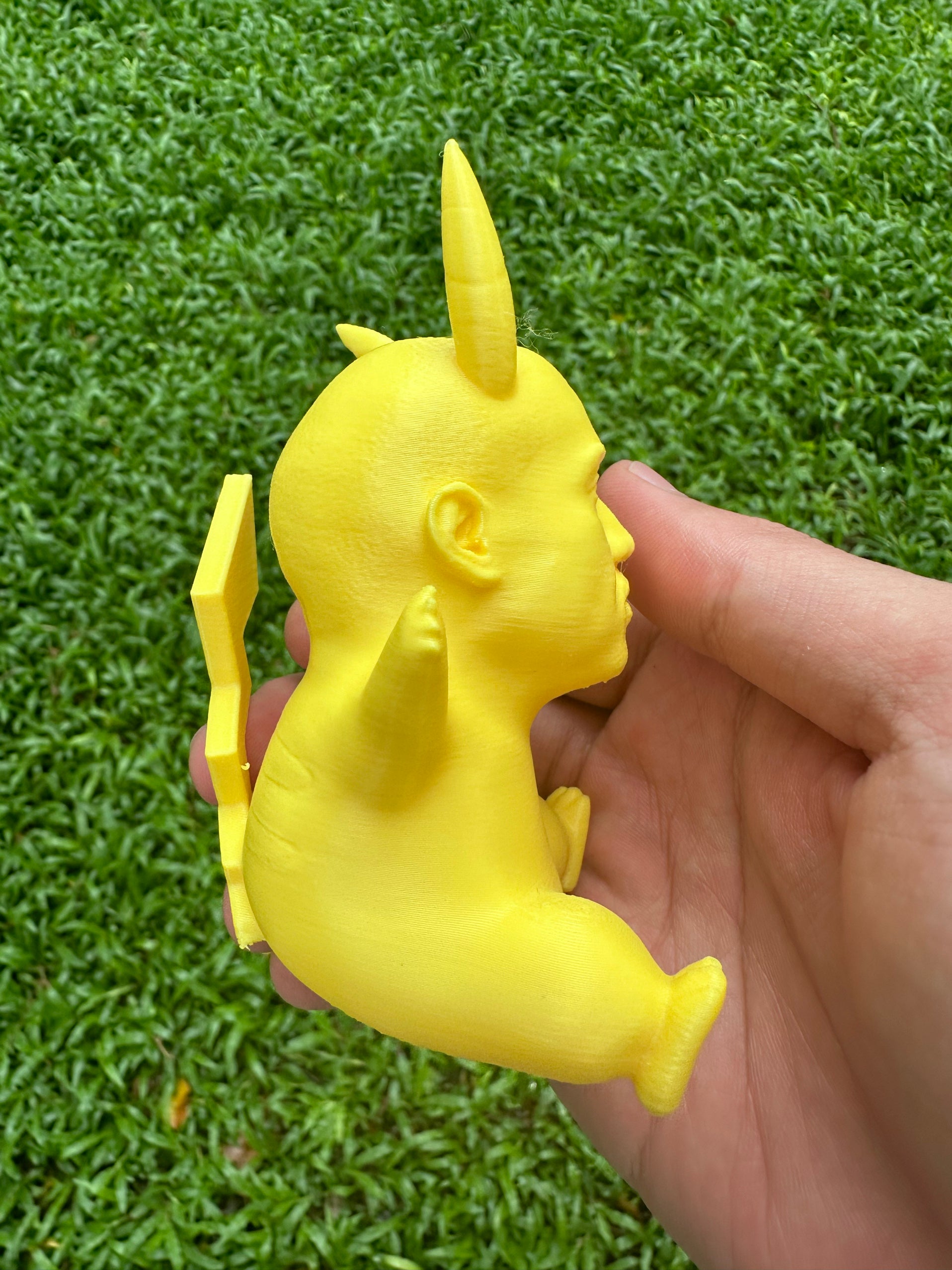 Retro-Futuristic Rapper & Cartoon Mashup Sculpture - Ironic HipHop Meme Culture Desk Toy for Pop Art Fans