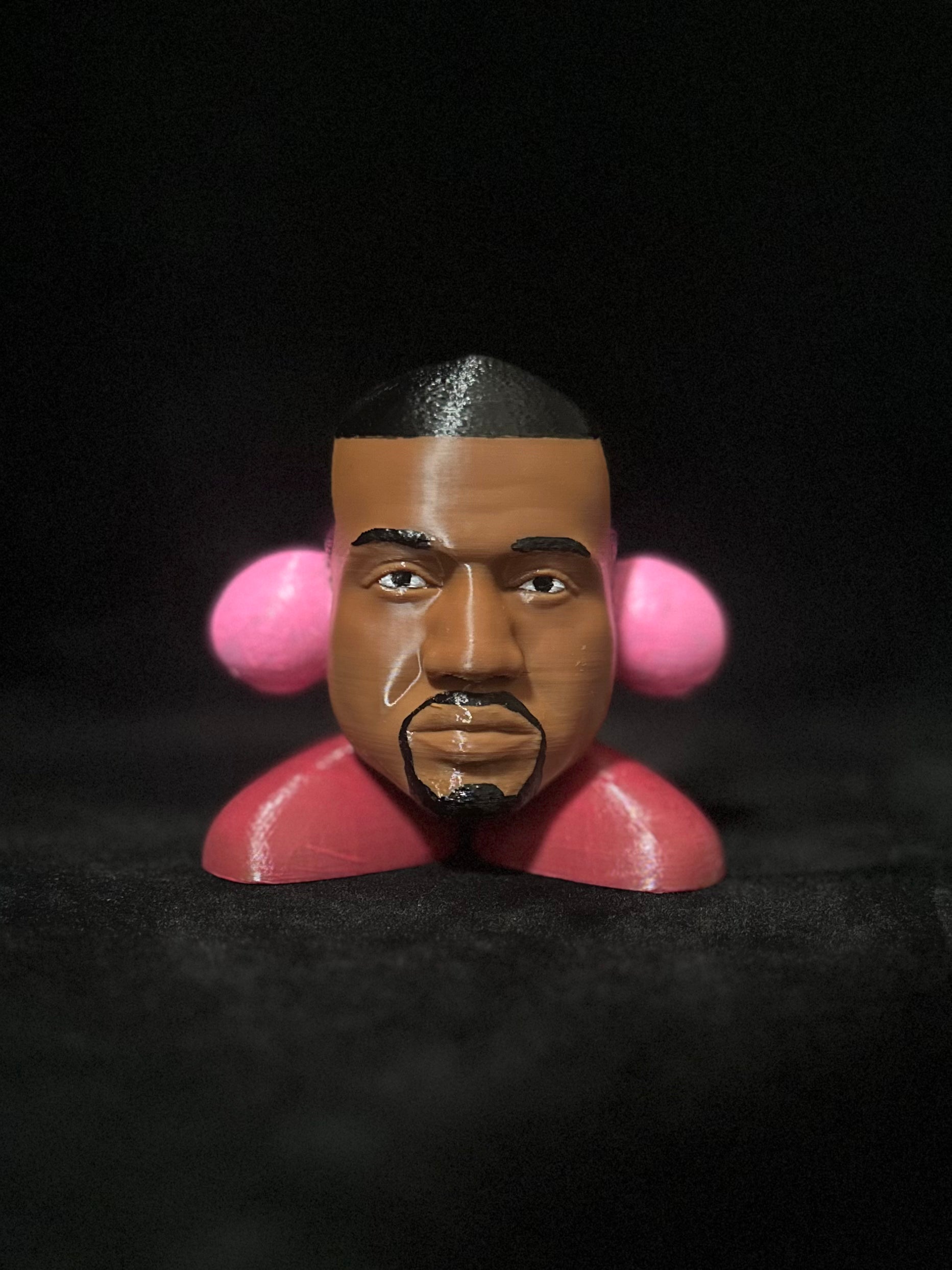 Handmade Abstract Kirby-Inspired Sculpture - Whimsical Cartoon Character Desk Decor for Home & Office