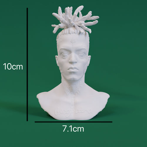 Emo Rap Culture Abstract Bust Sculpture - Melancholic Urban Art Decor for Music Therapy Spaces