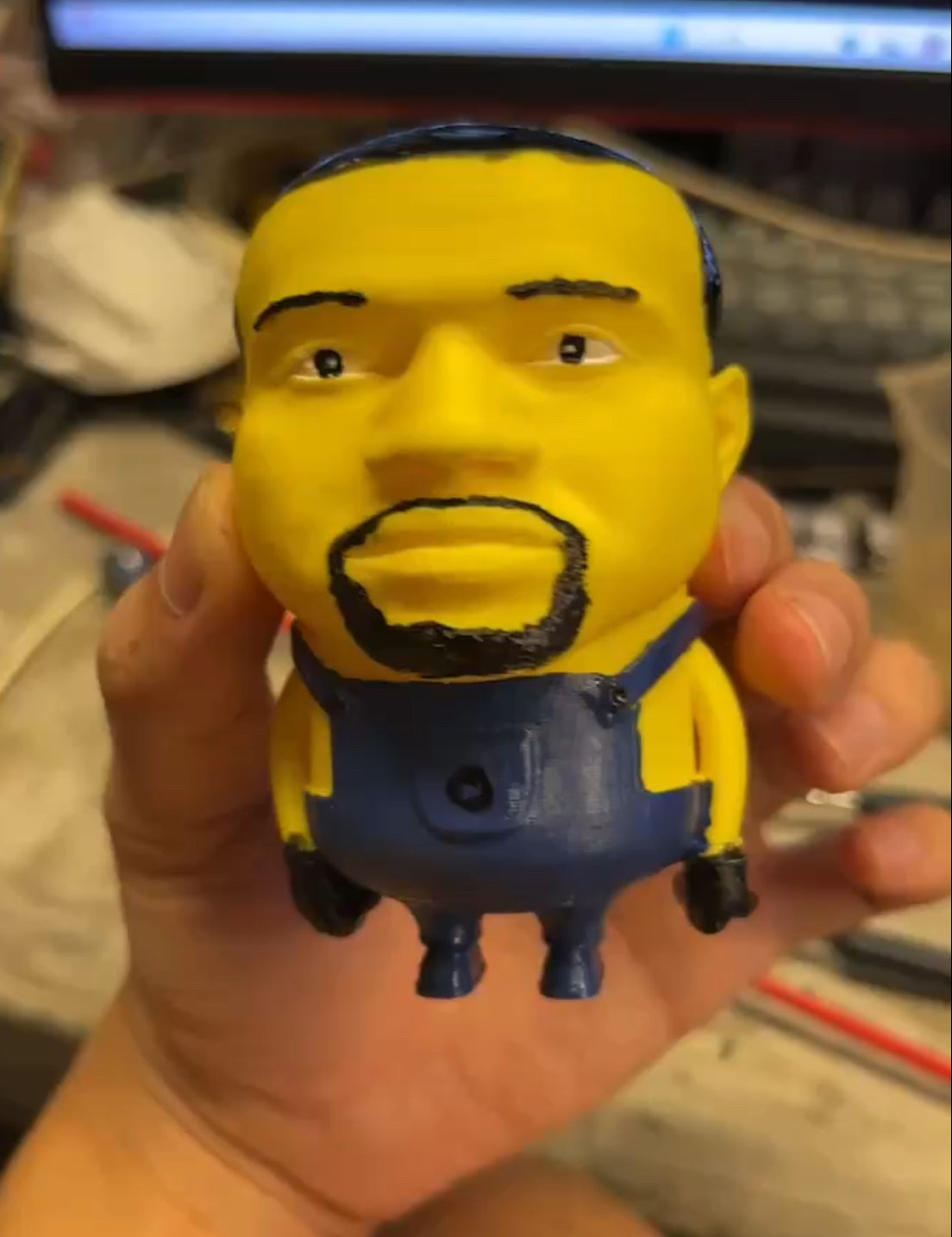 Playful Rap & Cartoon Mashup Sculpture - Surreal Pop Art Desk Toy for HipHop Meme Lovers
