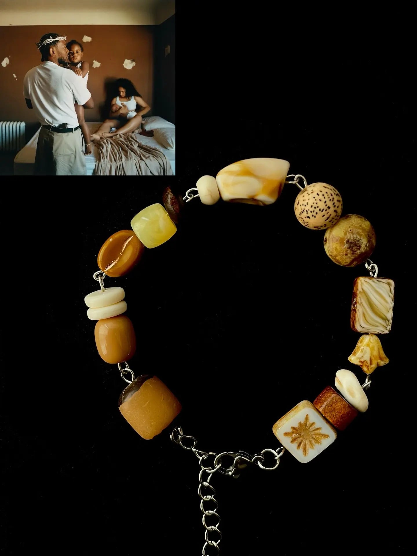 Handmade Album Cover Inspired Adjustable Bracelet | Music Theme Fashion Jewelry | Unique Design & Copyright-Safe