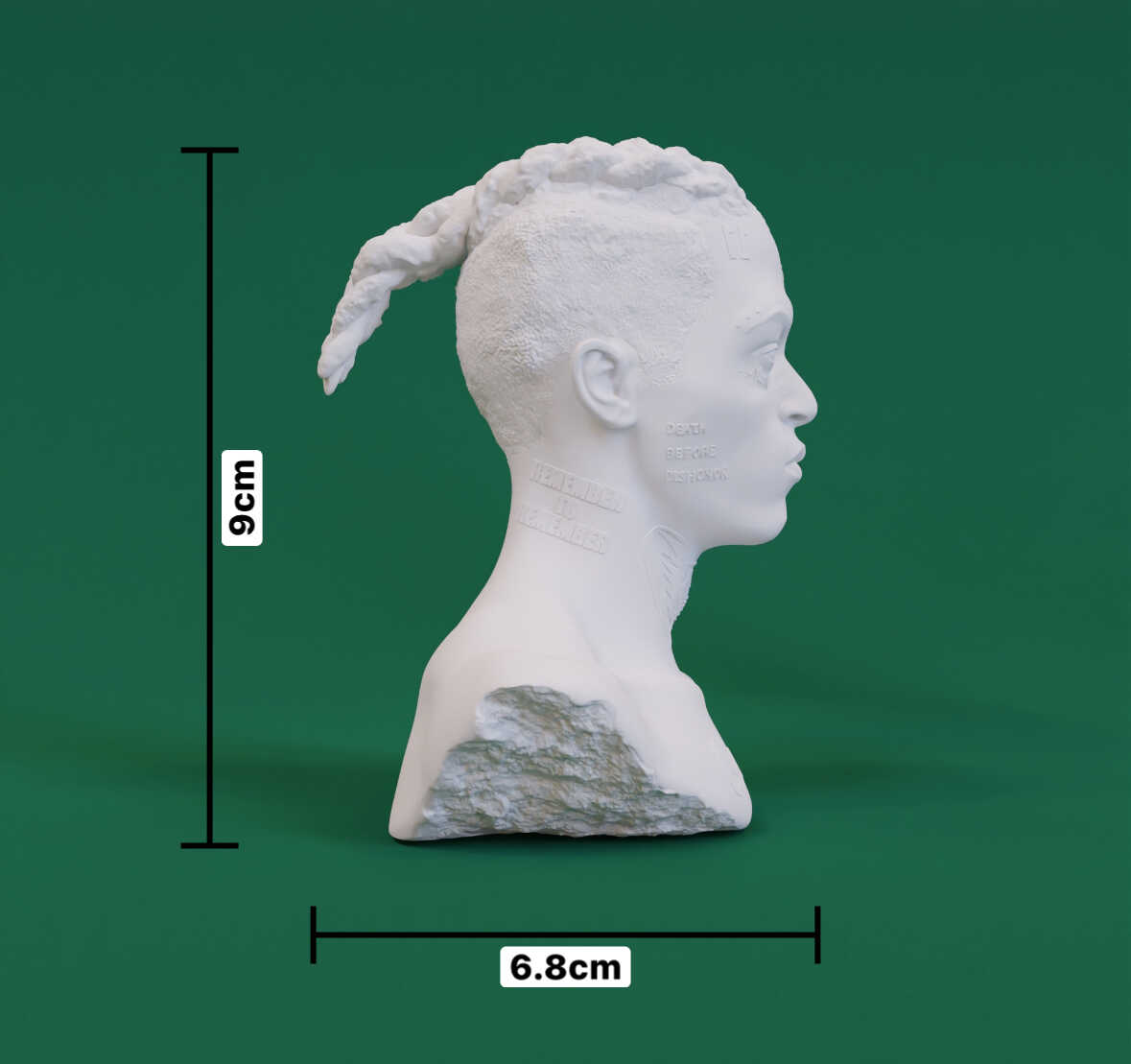 Raw Emotion Textured Hair Sculpture - Abstract SoundCloud Rap Art Bust for Moody Aesthetic Spaces