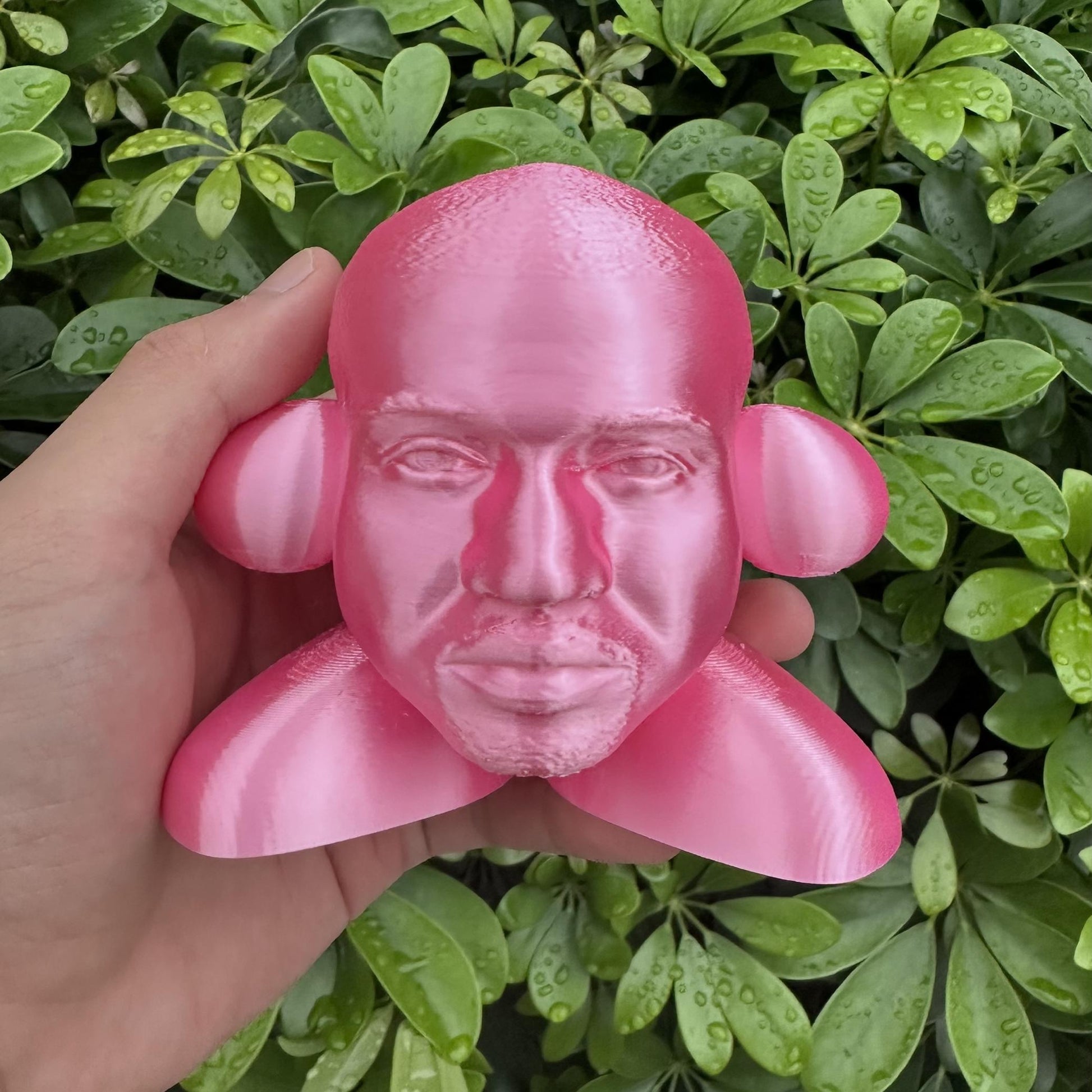 Handmade Abstract Kirby-Inspired Sculpture - Whimsical Cartoon Character Desk Decor for Home & Office